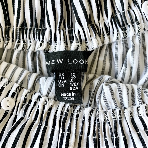 New Look Off the Shoulder striped crop top sz 8 - Picture 3 of 6